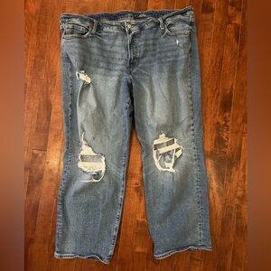 Old Navy OG Loose High Rise Distressed Blue Jeans